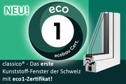 NEU: Das umweltfreundlichste Fenster der Schweiz - smartwindows®-classico® wird eco1 zertifiziert!