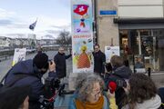 Regierungspräsident Dr. Conradin Cramer enthüllt Countdown-Clock zum Eidgenössischen Jodlerfest Basel 2026