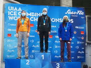 Erste Medaillenvergabe an den Ice Climbing Weltmeisterschaften in Saas-Fee
