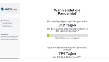 AWK Group lanciert Echtzeit-Webportal zur Nachverfolgung des Impf-fortschritts in der Schweiz