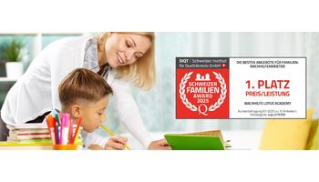 Nachhilfe Lotus Academy erhält Spitzenplatz beim Schweizer Familien Award 2025