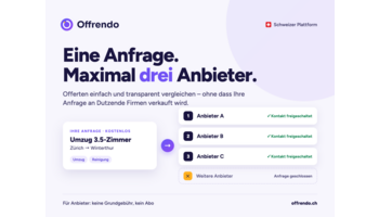 Neue Schweizer Offertenplattform erreicht in fünf Wochen 122 Anbieter und 81 Kundenanfragen