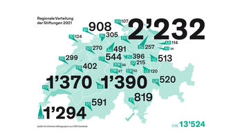 Der Schweizer Stiftungssektor 2021: Eine hohe Zahl von Neugründungen 