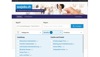 sozjobs.ch lanciert schweizweit einzigartige Benefits-Suchfunktion