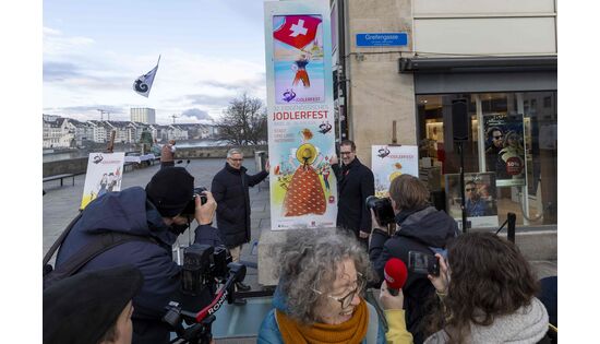 Regierungspräsident Dr. Conradin Cramer enthüllt Countdown-Clock zum Eidgenössischen Jodlerfest Basel 2026 Regierungspräsident Dr. Conradin Cramer enthüllt Countdown-Clock zum Eidgenössischen Jodlerfest Basel 2026