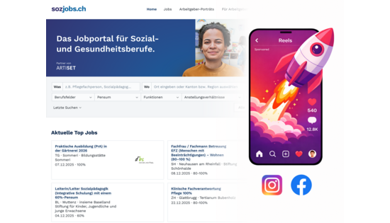 sozjobs.ch lanciert SocialBoost – Stelleninserate neu auch als Social-Media-Werbeanzeigen auf Instagram und Facebook
