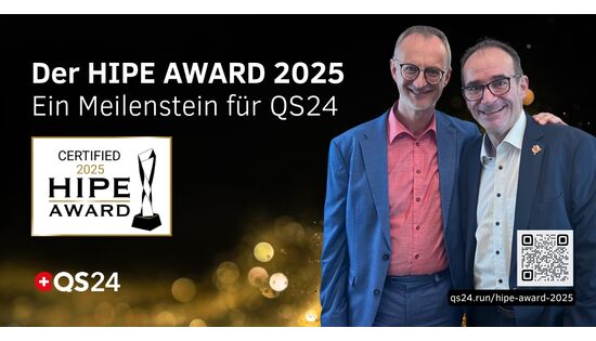 Einladung zur Berichterstattung: QS24 Mediengruppe AG mit HIPE AWARD 2025 ausgezeichnet Einladung zur Berichterstattung: QS24 Mediengruppe AG mit HIPE AWARD 2025 ausgezeichnet