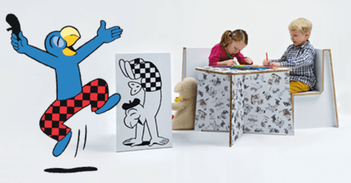 Exklusiv bei der Flyerline Schweiz AG Globi Kindermöbel zum Ausmalen
